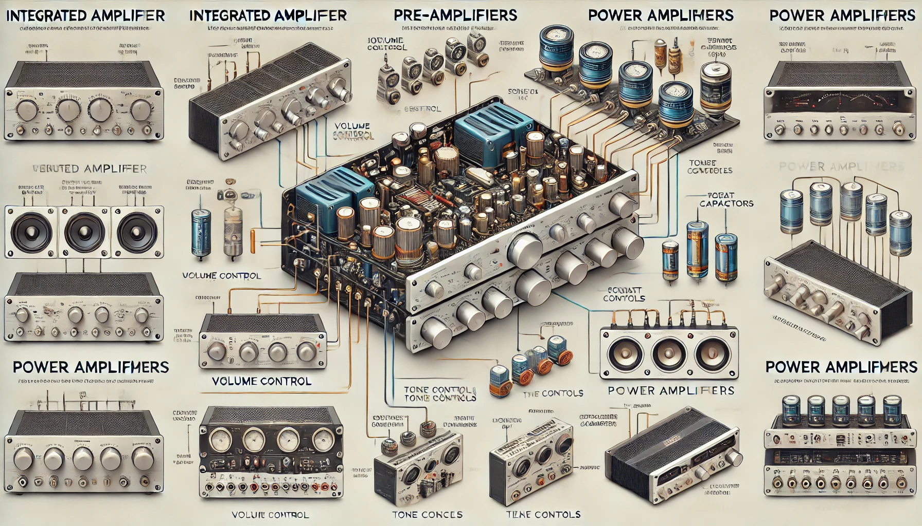 Amplifier Classifications: Integrated, Pre-amplifiers, and Power Amplifiers